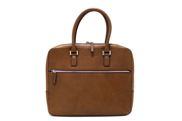 Salvatore Ferragmo Brown Leather Briefcase Work Bag