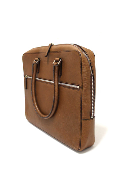 Salvatore Ferragmo Brown Leather Briefcase Work Bag