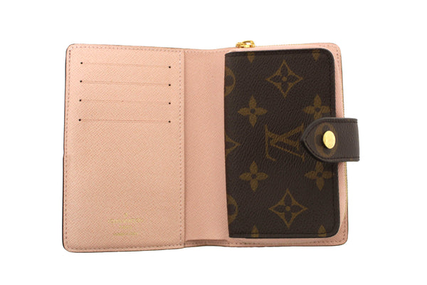Louis Vuitton Classic Monogram Canvas with Rose Ballerine Leather Juliette Wallet