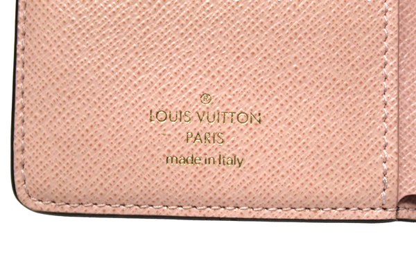 Louis Vuitton Classic Monogram Canvas with Rose Ballerine Leather Juliette Wallet