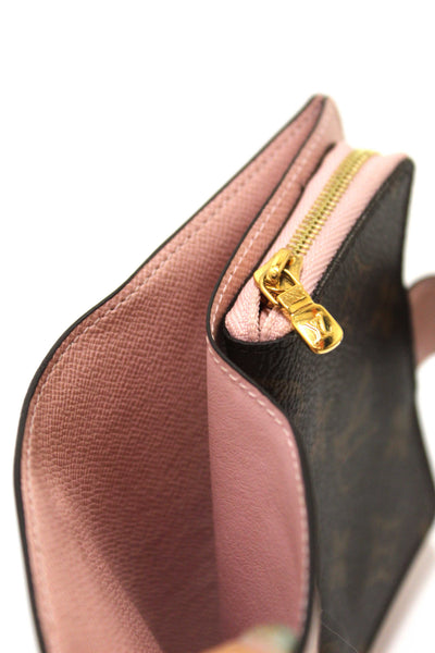 Louis Vuitton Classic Monogram Canvas with Rose Ballerine Leather Juliette Wallet