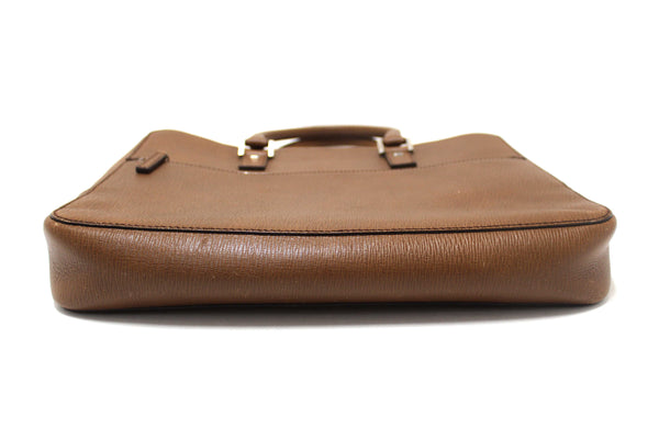 Salvatore Ferragmo Brown Leather Briefcase Work Bag