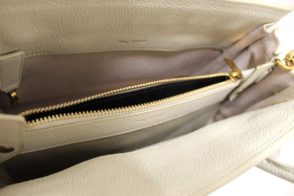 Yves Saint Laurent YSL White Leather Baby Sac De Jour Tote Handbag