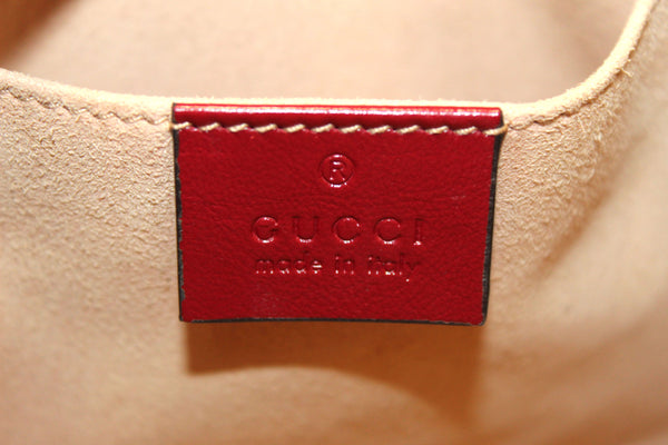 Gucci Marmont 棕色 GG 帆布搭配紅色皮革相機斜背包