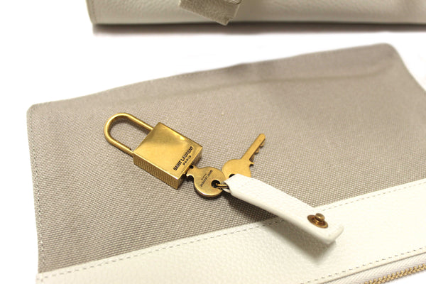 Yves Saint Laurent YSL White Leather Baby Sac De Jour Tote Handbag