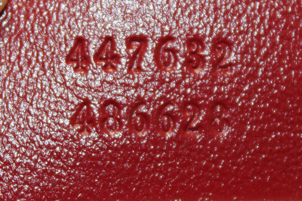 Gucci Marmont 棕色 GG 帆布搭配紅色皮革相機斜背包