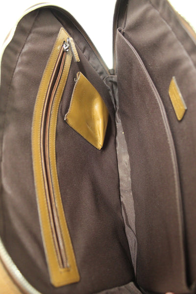 Salvatore Ferragmo Brown Leather Briefcase Work Bag