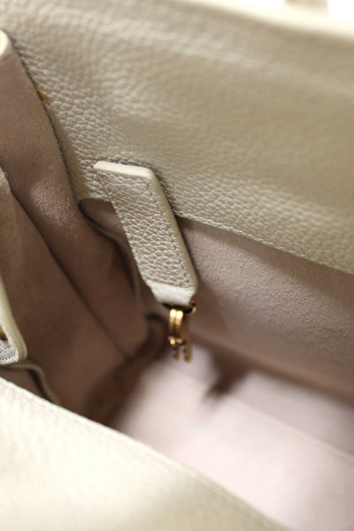 Yves Saint Laurent YSL White Leather Baby Sac De Jour Tote Handbag