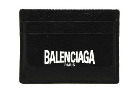 NEW  Balenciaga Black Small Grain Calfskin Leather Cash Card Holder