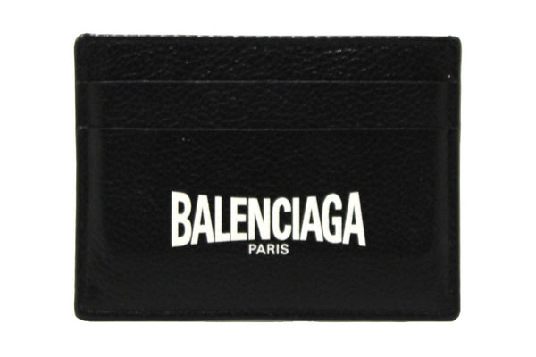 NEW Balenciaga Black Small Grain Calfskin Leather Cash Card Holder