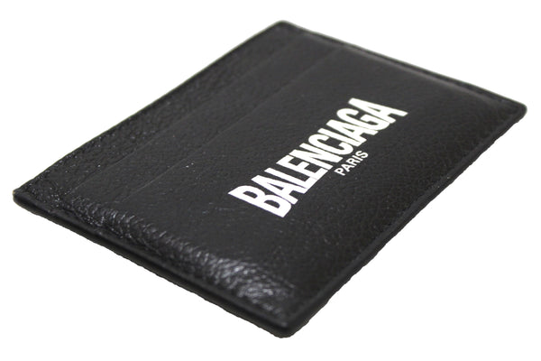 NEW  Balenciaga Black Small Grain Calfskin Leather Cash Card Holder