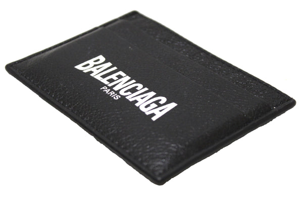 NEW  Balenciaga Black Small Grain Calfskin Leather Cash Card Holder