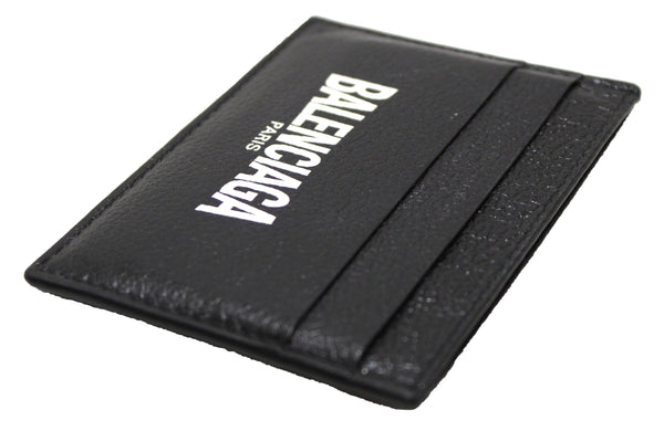 NEW  Balenciaga Black Small Grain Calfskin Leather Cash Card Holder