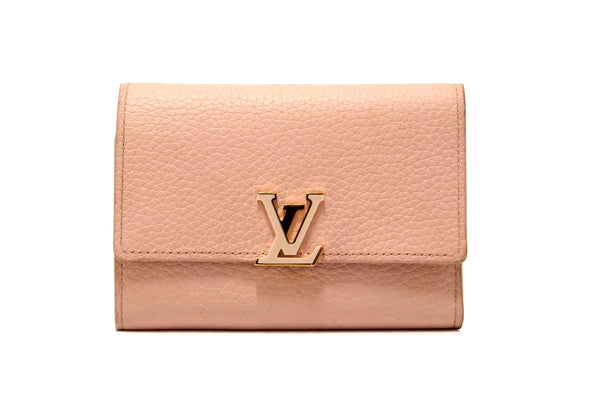 Louis Vuitton Pink Jasmin Taurillon Leather Capucines Compact Wallet