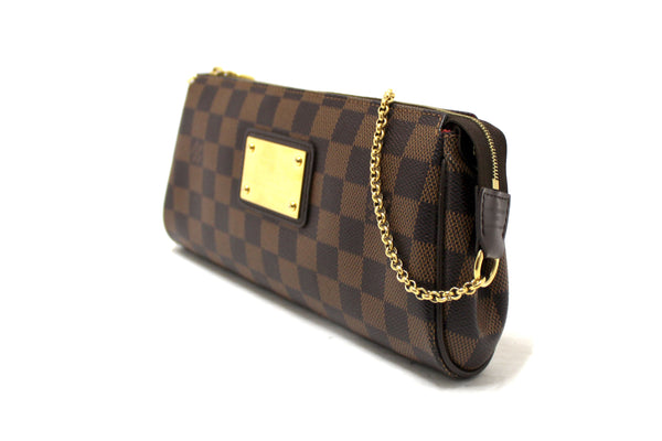 Louis Vuitton Damier Ebene Canvas Eva Clutch Bag