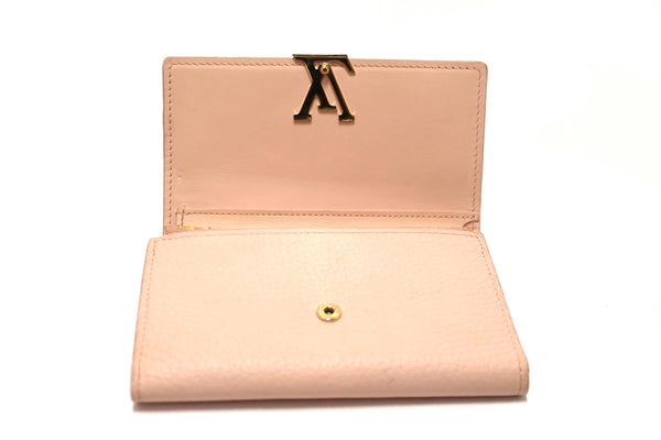 Louis Vuitton Pink Jasmin Taurillon Leather Capucines Compact Wallet