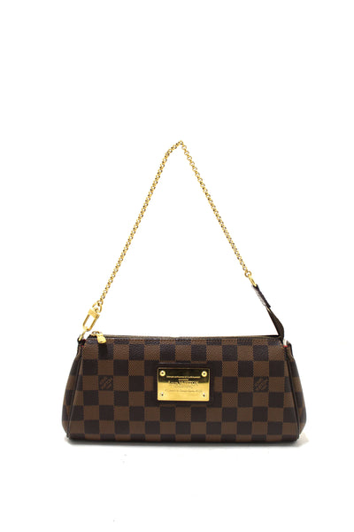 Louis Vuitton Damier Ebene Canvas Eva Clutch Bag