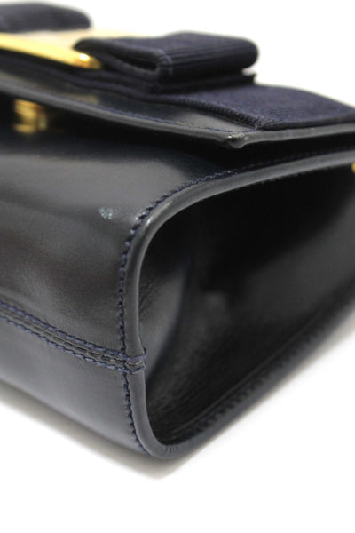 Salvatore Ferragamo Blue Leather Miss Vera Mini Bag