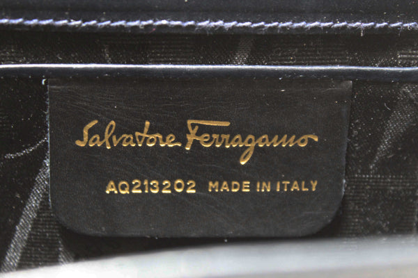 Salvatore Ferragamo Blue Leather Miss Vera Mini Bag