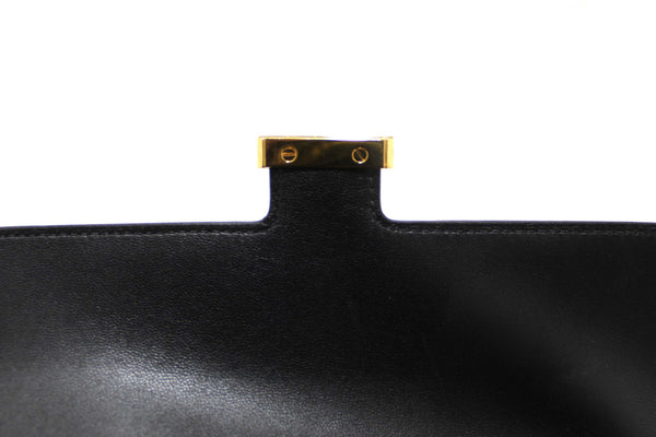 Hermes Black Epsom Leather Constance To Go Wallet Crossbody Bag