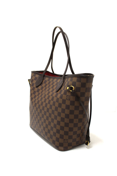 Louis Vuitton Damier Canvas Neverfull MM Shoulder Tote Bag