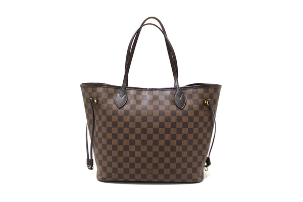 Louis Vuitton Damier Canvas Neverfull MM Shoulder Tote Bag