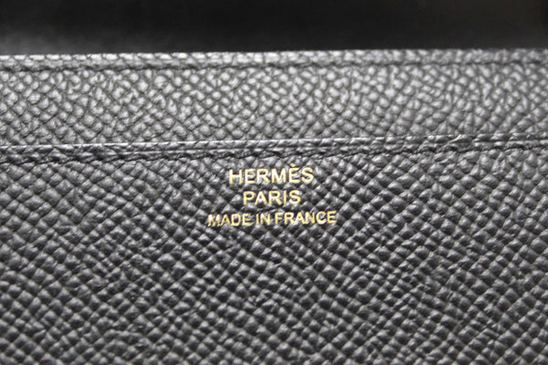 Hermes Black Epsom Leather Constance To Go Wallet Crossbody Bag