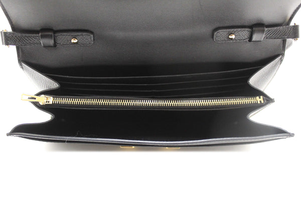 Hermes Black Epsom Leather Constance To Go Wallet Crossbody Bag