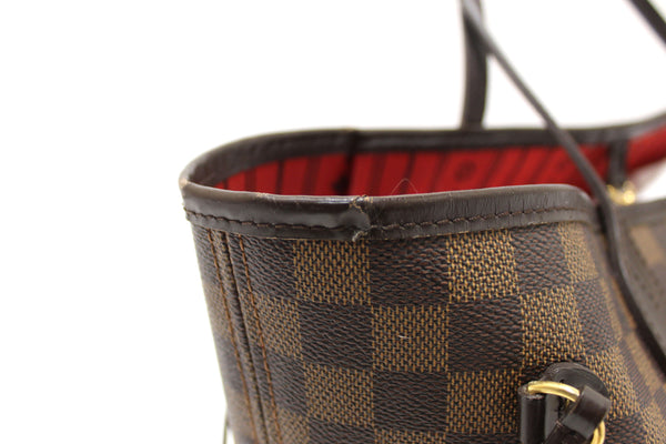 Louis Vuitton Damier Canvas Neverfull MM Shoulder Tote Bag