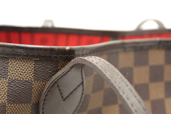 Louis Vuitton Damier Canvas Neverfull MM Shoulder Tote Bag