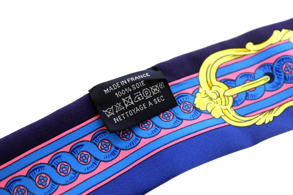 Hermes Blue Silk Bride De Cour Twilly Bandeau Scarf