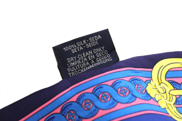 Hermes Blue Silk Bride De Cour Twilly Bandeau Scarf