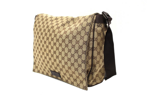 Gucci GG Monogram Flap Messenger Bag 145861