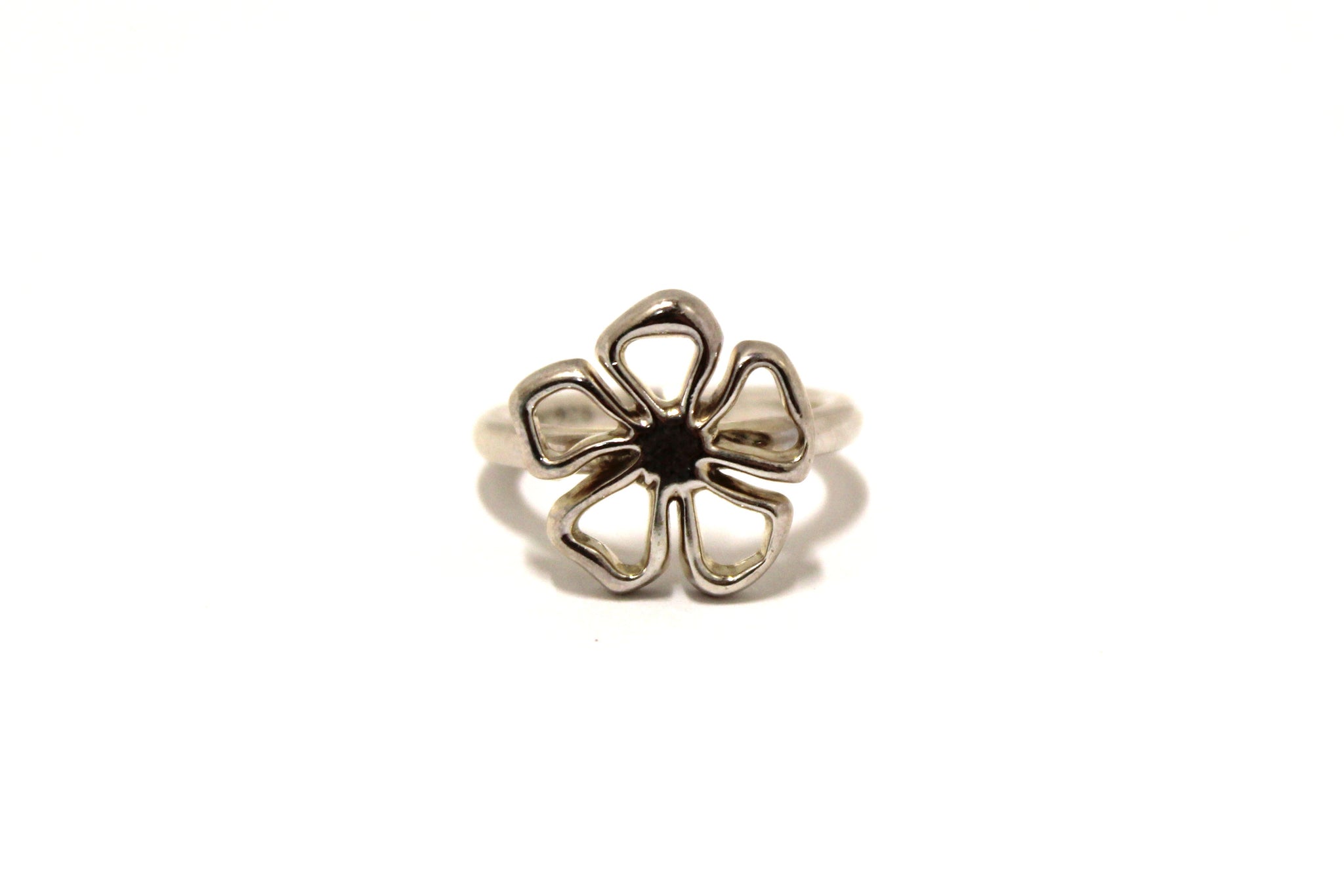 Tiffany & Co Sterling Silver Open Flower Ring Size 6