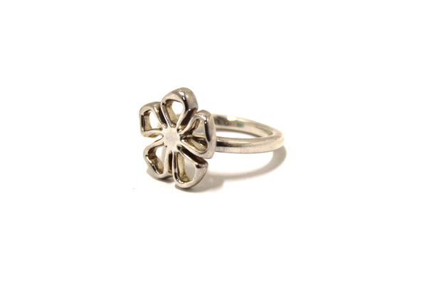 Tiffany & Co Sterling Silver Open Flower Ring Size 6