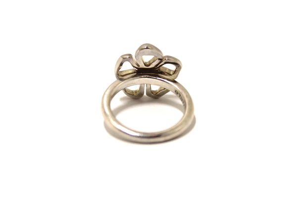 Tiffany & Co Sterling Silver Open Flower Ring Size 6