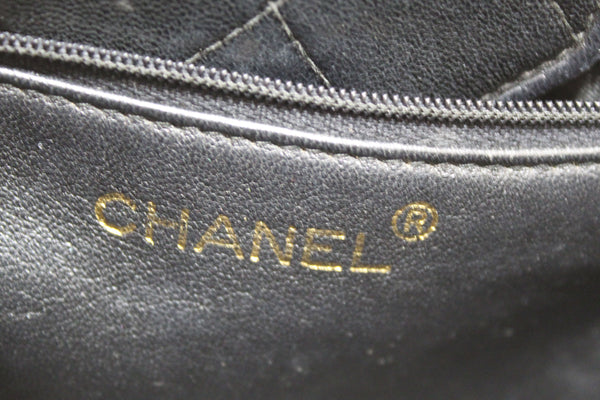 Chanel 復古黑色絎縫小羊皮皮革小號托特包鏈條單肩包