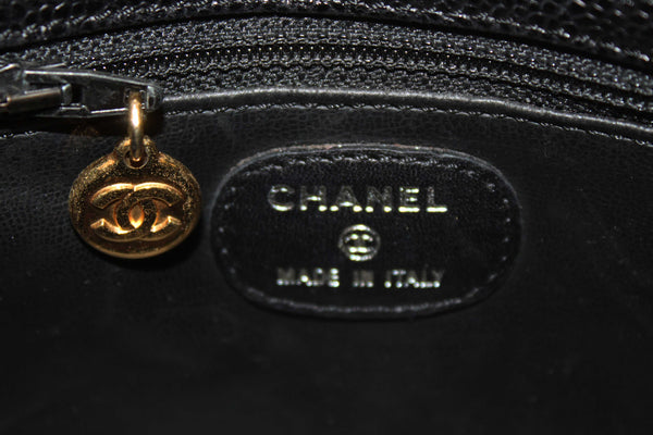 Chanel Vintage CC Black Caviar Leather Small Party Mini Shoulder Bag