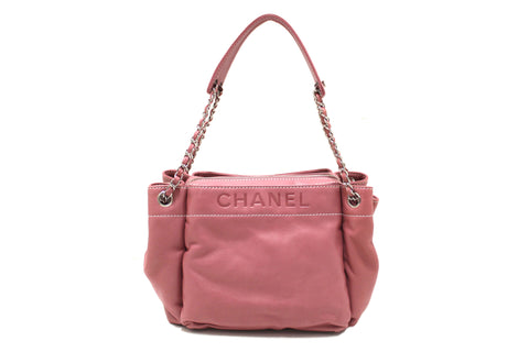 Chanel Pink Lambskin Leather Shoulder Bag