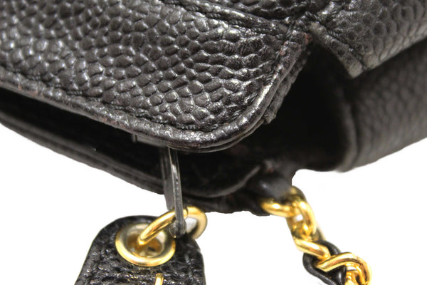 Chanel Vintage CC Black Caviar Leather Small Party Mini Shoulder Bag