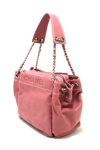 Chanel Pink Lambskin Leather Shoulder Bag