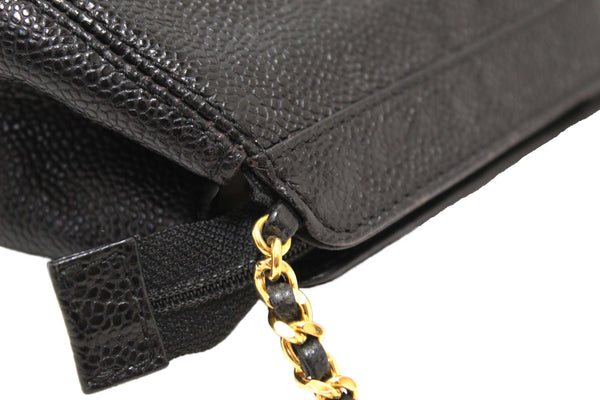 Chanel Vintage CC Black Caviar Leather Small Party Mini Shoulder Bag