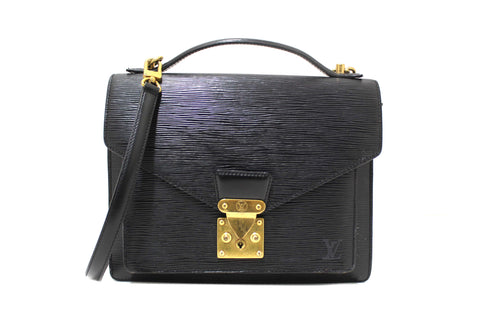 Louis Vuitton Black Epi Leather Monceau Bag