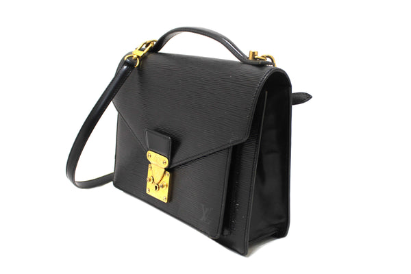 Louis Vuitton Black Epi Leather Monceau Bag