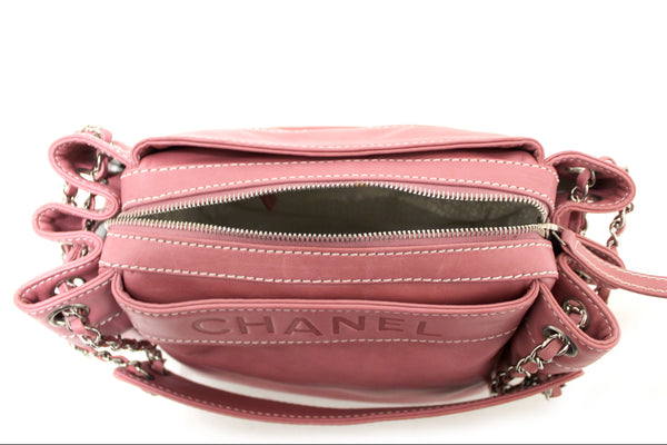 Chanel Pink Lambskin Leather Shoulder Bag