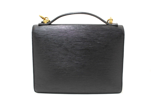 Louis Vuitton Black Epi Leather Monceau Bag
