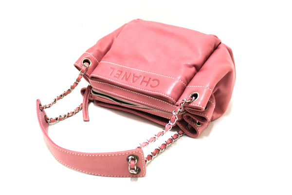 Chanel Pink Lambskin Leather Shoulder Bag