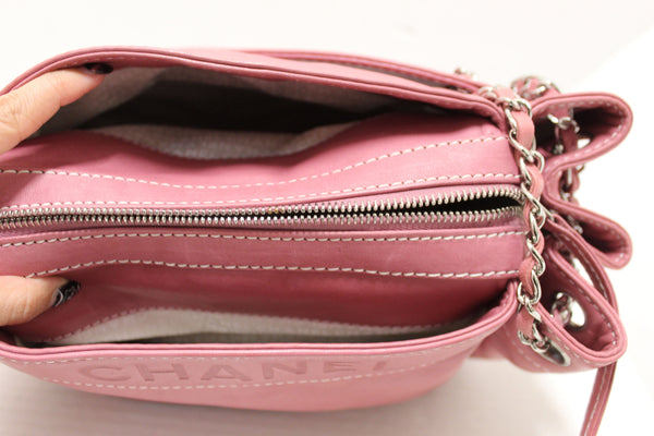 Chanel Pink Lambskin Leather Shoulder Bag