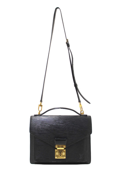Louis Vuitton Black Epi Leather Monceau Bag