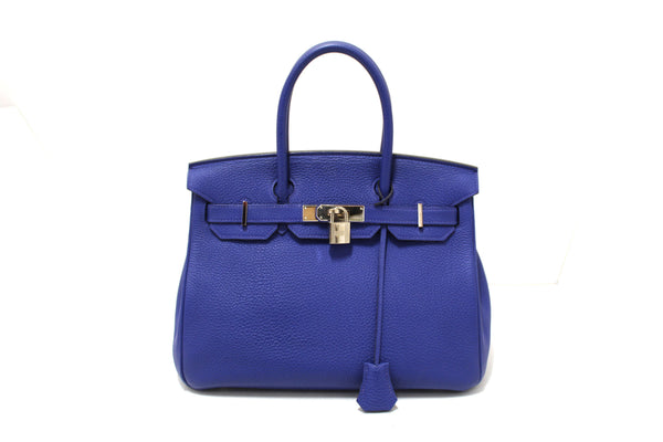 Hermes Bleu  Electrique Togo Leather Birkin 30 Handbag